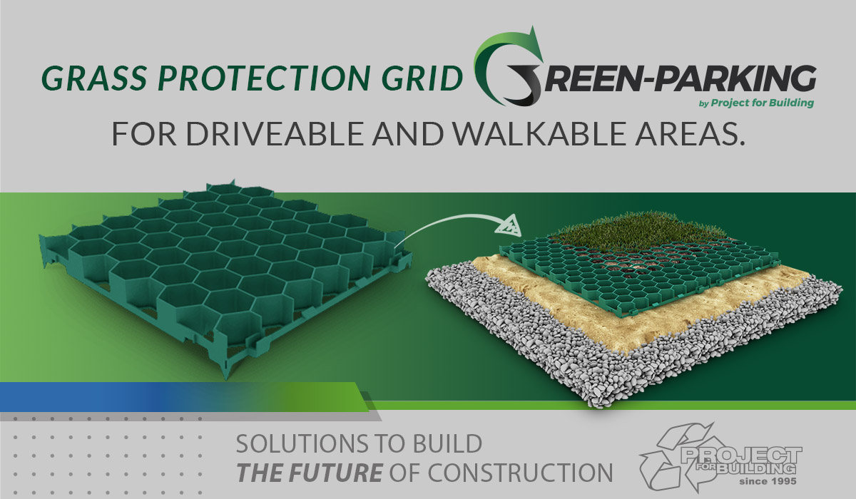 Green Parking by Project For Building, grass protection grid for driveable and walkable green surfaces.